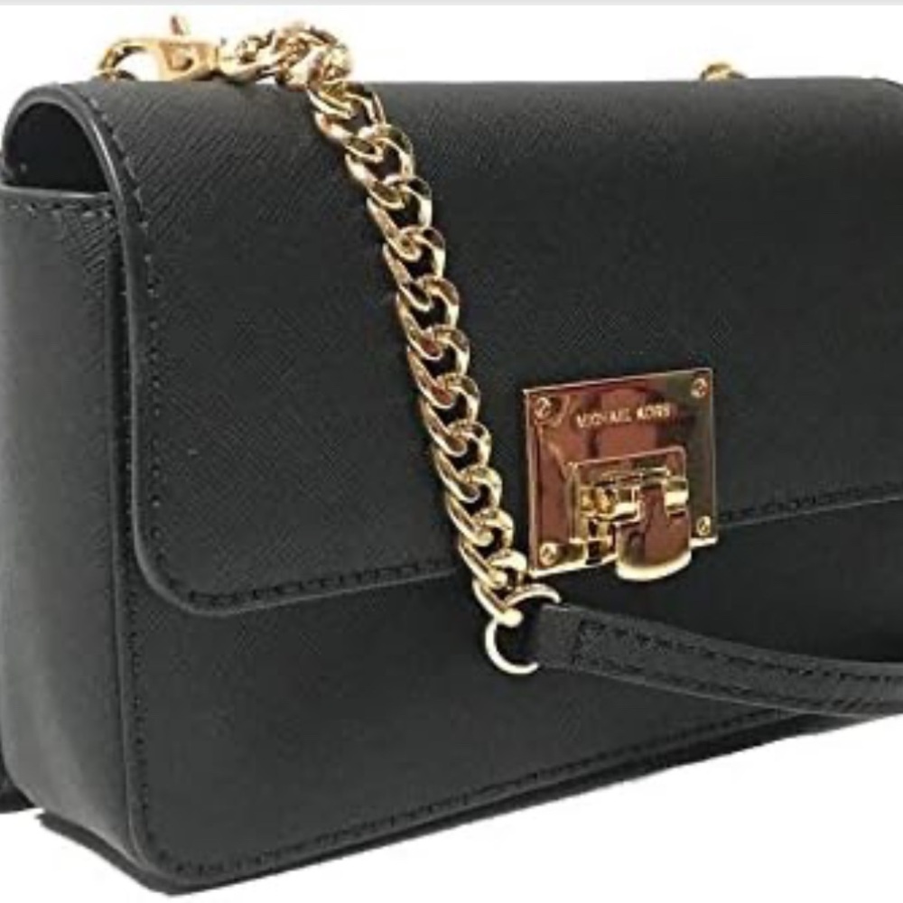 Michael Kors Tina Leather Clutch Crossbody and Detachable Wallet Bag 2in1